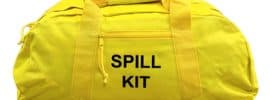 Bright yellow duffel bag spill kit