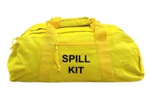 Bright yellow duffel bag spill kit