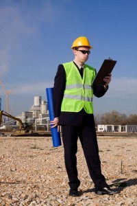 Inspector at a construction job site
