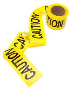 a roll of yellow caution tape