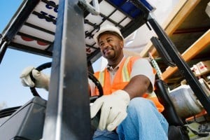 forklift operator wearing PPE
