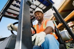 forklift operator wearing PPE