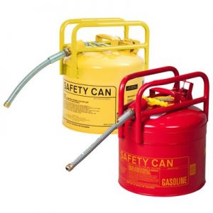 Yellow and Red DOT-approved safety cans