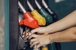 gas station fueling pumps