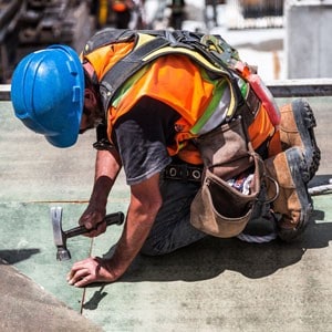 Construction worker wearing PPE