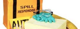 Chemical spill response kit for vehicles