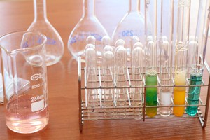 Chemicals in a laboratory