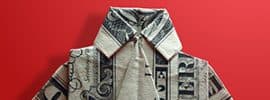 Dollar bill origami shirt