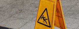 slippery floor hazard sign