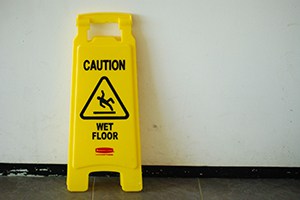 Caution wet floor sign