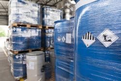 warehouse chemical containers