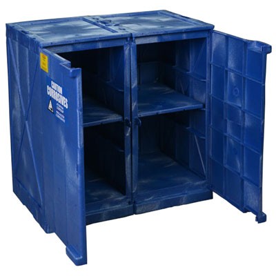 blue poly safety cabinet for corrosive acids