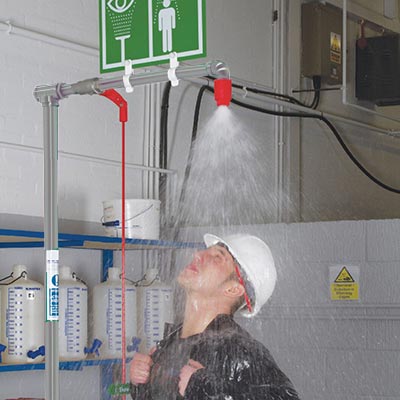 emergency drench shower for use if acid contact
