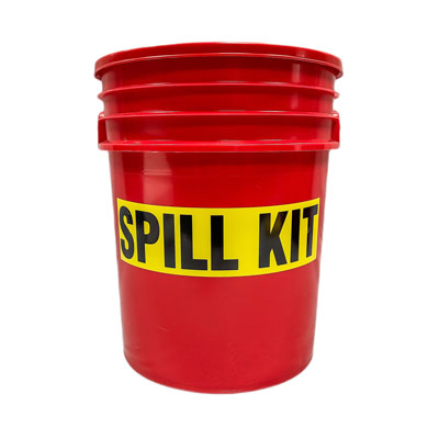 red spill kit bucket