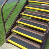 metal stairs with safety treads