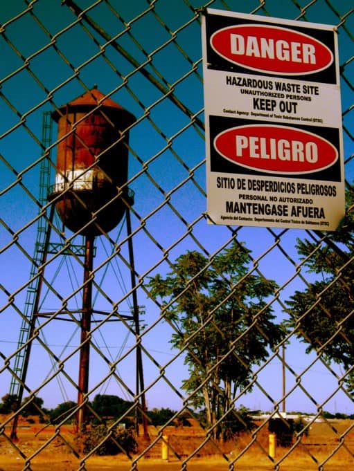 danger sign on a fence