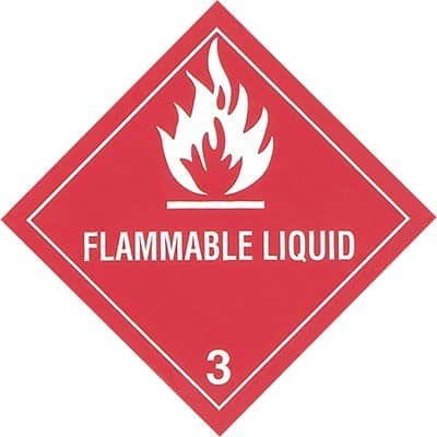 class 3 flammable liquid sign