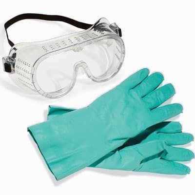 safety goggles and gloves