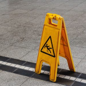 slippery floor warning sign
